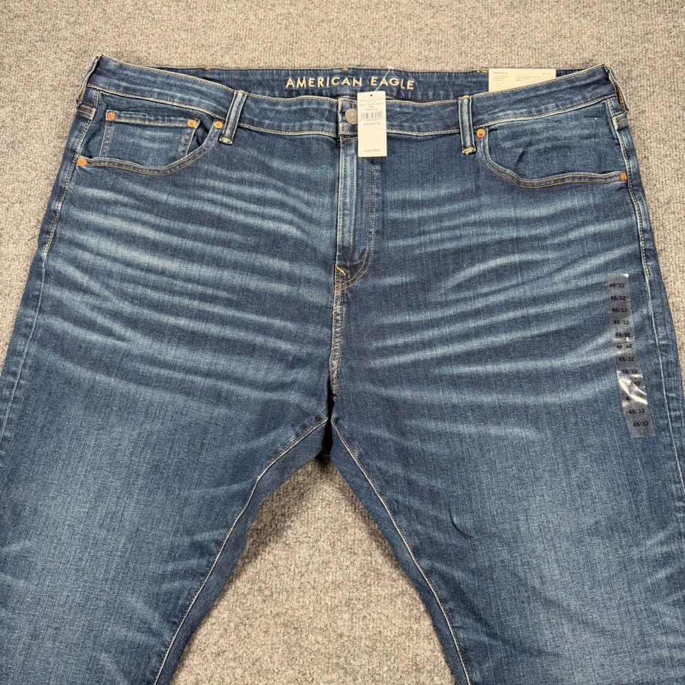 American Eagle Mens Airflex+ Athletic Skinny Jeans Storm Dark 48x32 NWT #4122 - Picture 10 of 12
